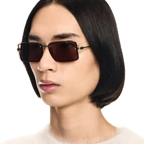 Off-White Women Sunglasses Gold Brown Rectangular OERI13N TAMPA 7664 NEW Off-White | Accessories | Offwhite Women Sunglasses Gold  main image 4
